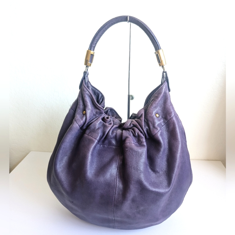 Emporio Armani Hobo Bag Satchel Shoulder Handbag Buttery Soft Leather 💜 Handbag